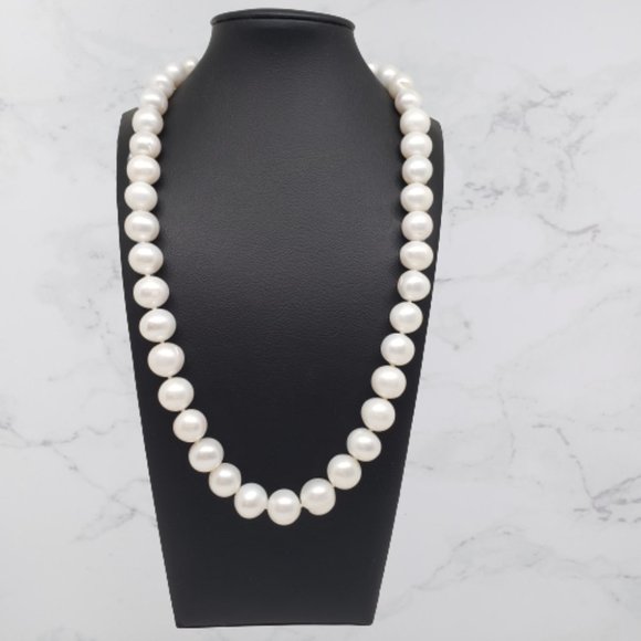 White Cultured Freshwater Pearl Rhodium Over Sterling Silver 20" Strand Necklace - Picture 2 of 3
